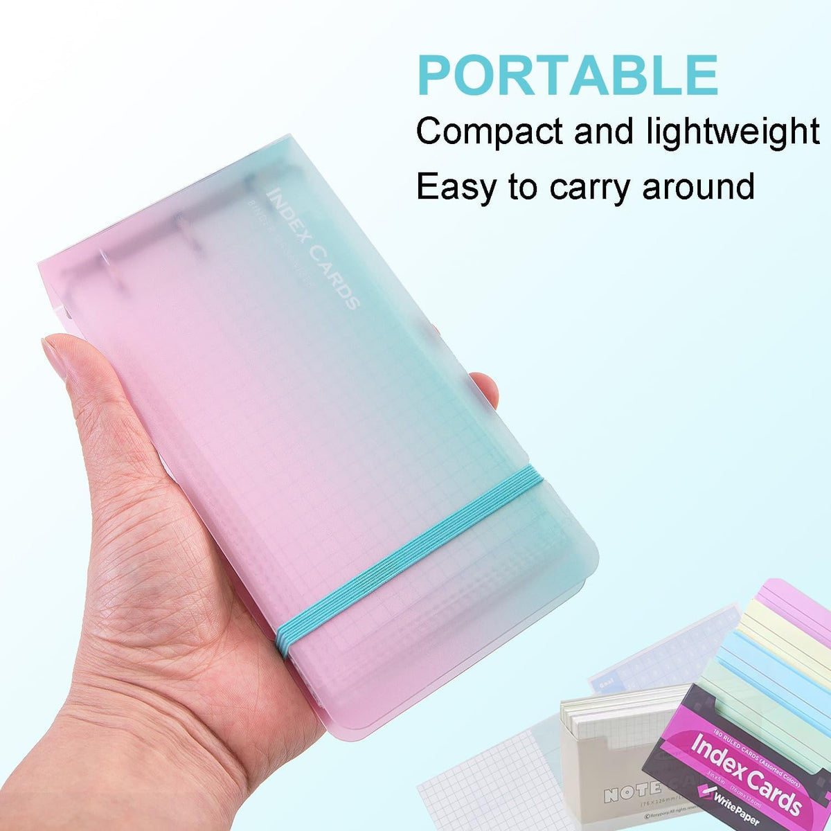 3×5” index card Binder organizer with Plastic pocket Sleeves