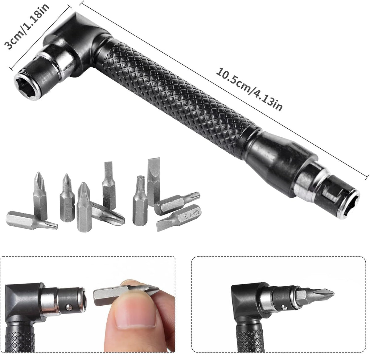 17 Pcs Flexible Drill Bit Extension Set & 105° Right Angle Drill Attachment