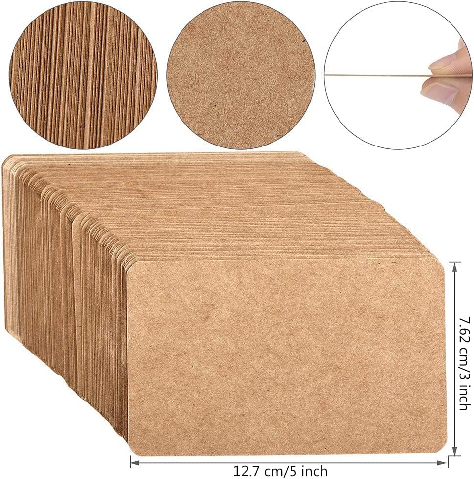 200 Pack Kraft Paper Cards 3 x 5 Inch Index Cards Blank Kraft Note Cards Ideal for Home