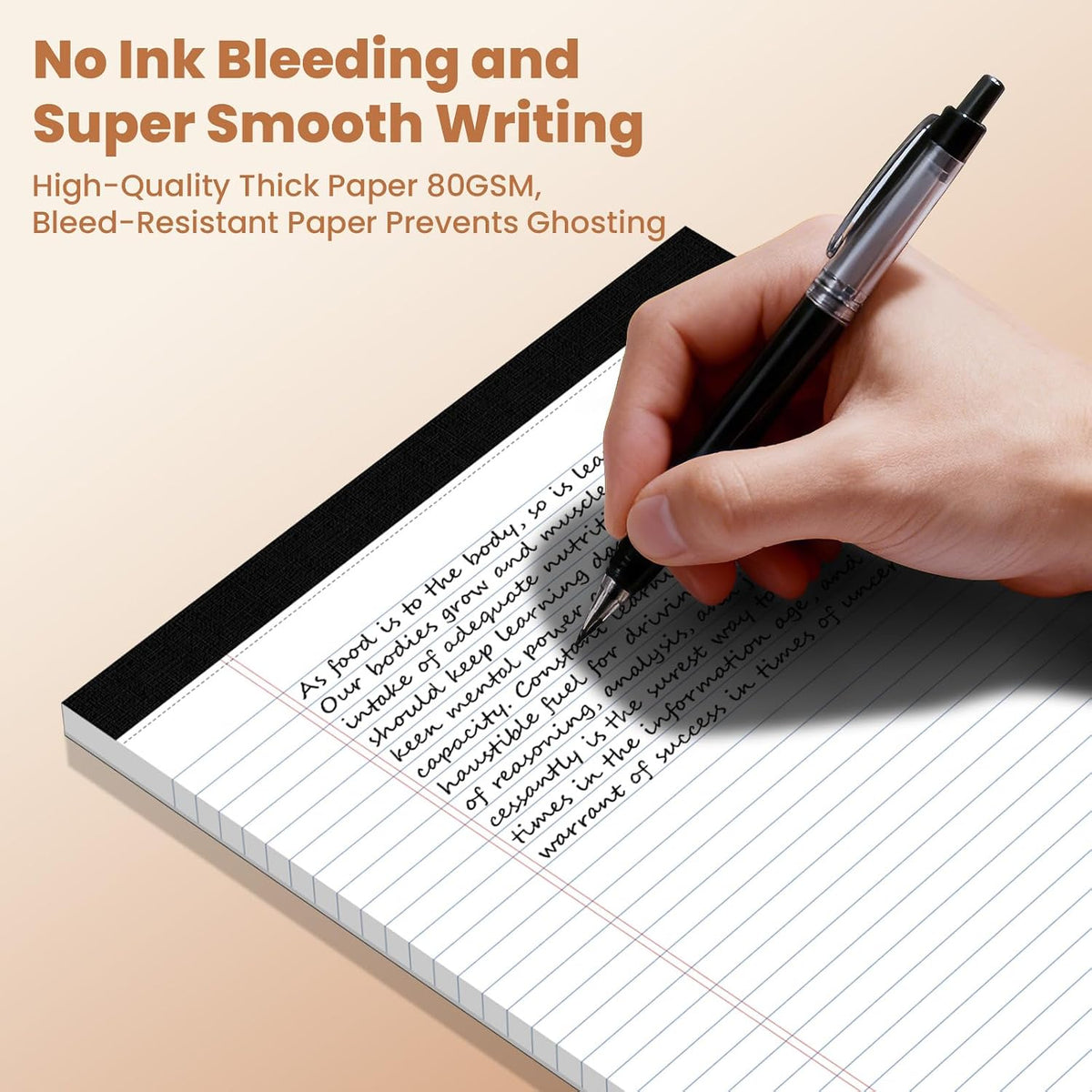 6pcs Legal Pads 8.5 x 11, Perforated White Notepad 8.5x11, 50Sheets/Pad