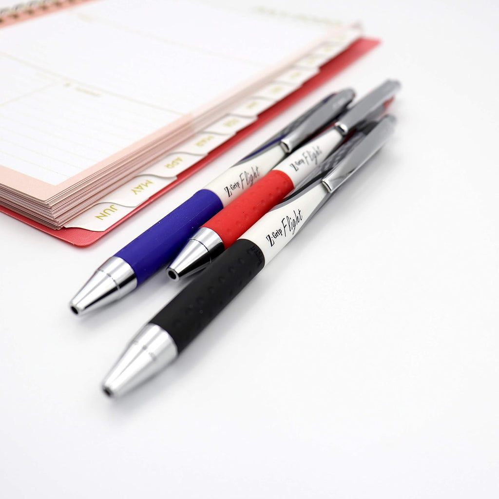 Zebra Pen Z-Grip Flight Retractable Ballpoint Pen, Blue Ink, 1.2mm, 12-Pack