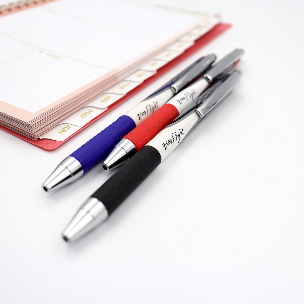Zebra Pen Z-Grip Flight Retractable Ballpoint Pen, Blue Ink, 1.2mm, 12-Pack
