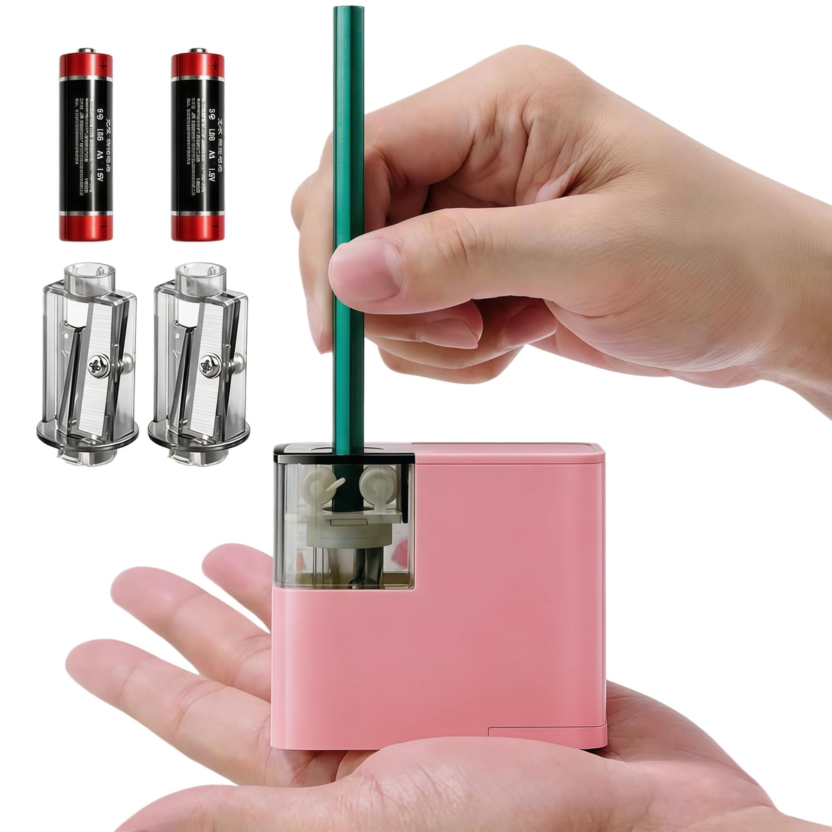 Electric Pencil Sharpener with Battery, Battery Powered