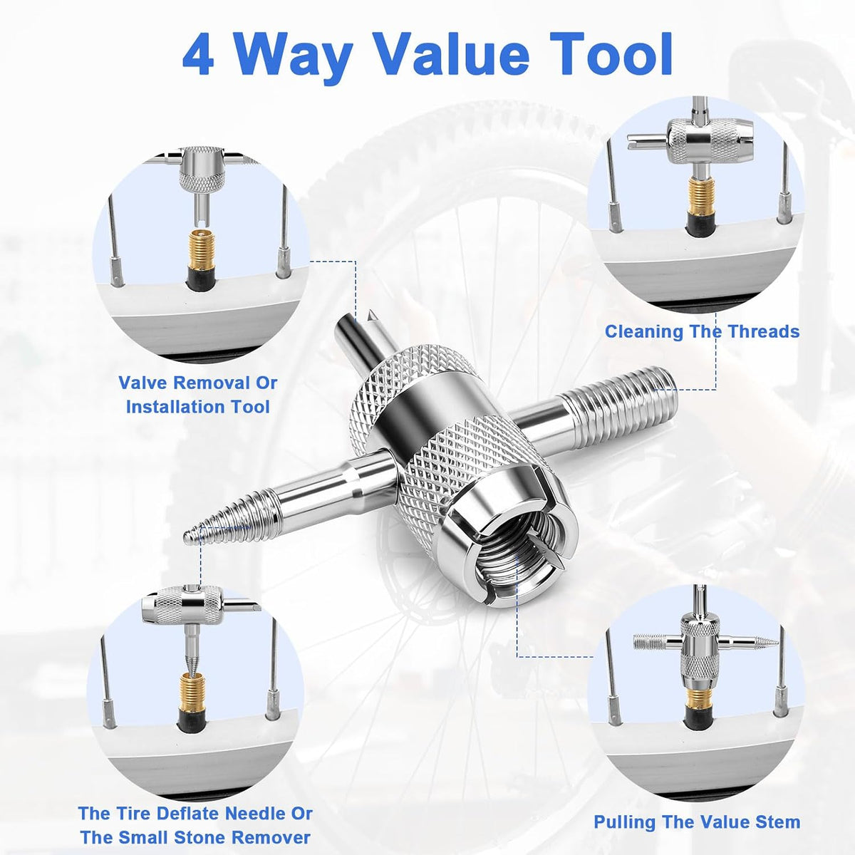 Linkstyle Valve Core Removal Tool Kit: 20PCS Presta Schrader Valve Cores