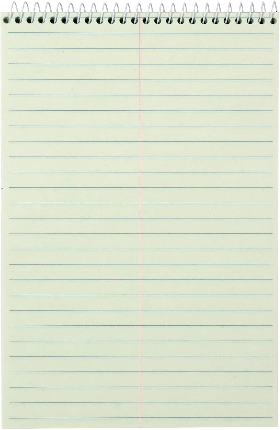 Amazon Basics Steno Notebooks, Gregg Rule, Green Paper for Notes, 80 Sheets, 6" x 9"