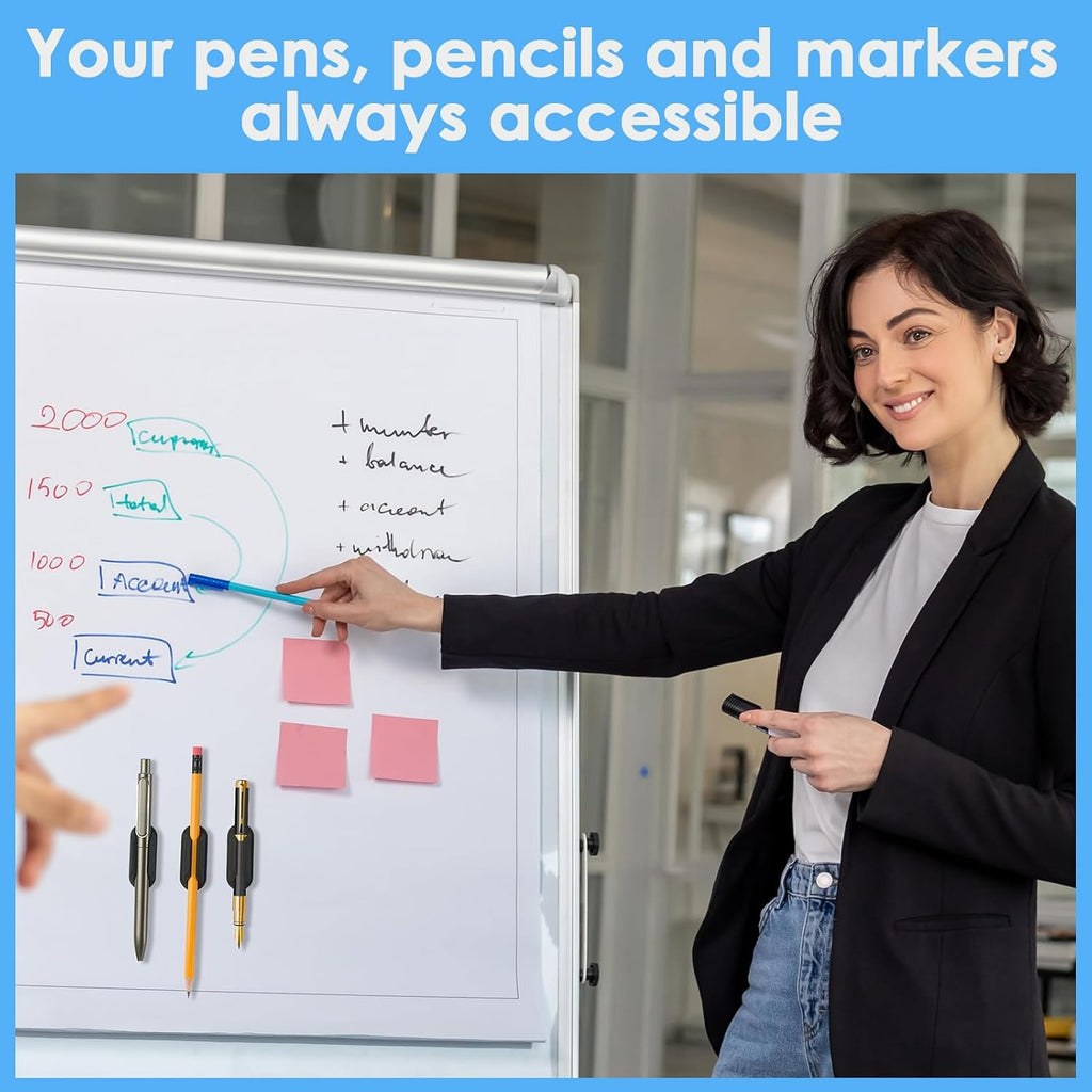 VZZNN 20 Pack Adhesive Pencil Holders for Desk Flexible Silicone Pen Holder Marker
