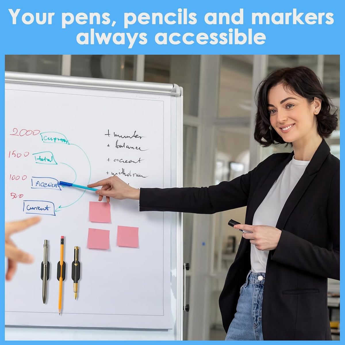 VZZNN 20 Pack Adhesive Pencil Holders for Desk Flexible Silicone Pen Holder Marker