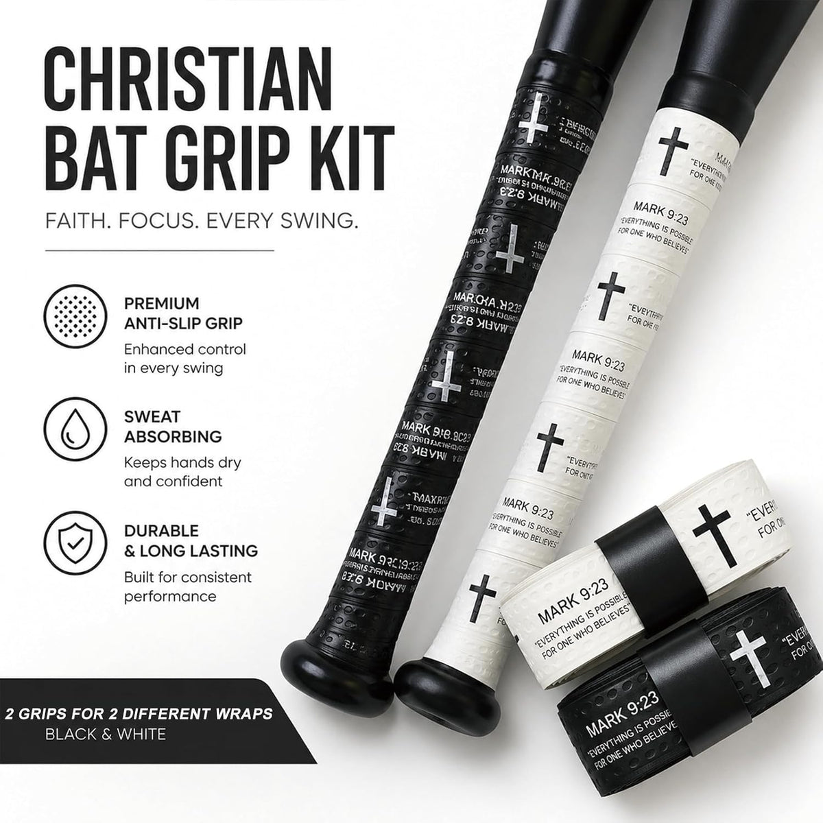 2 Pack Cross Baseball Bat Grip Tape,1.1MM Softball Bat Grip Tape