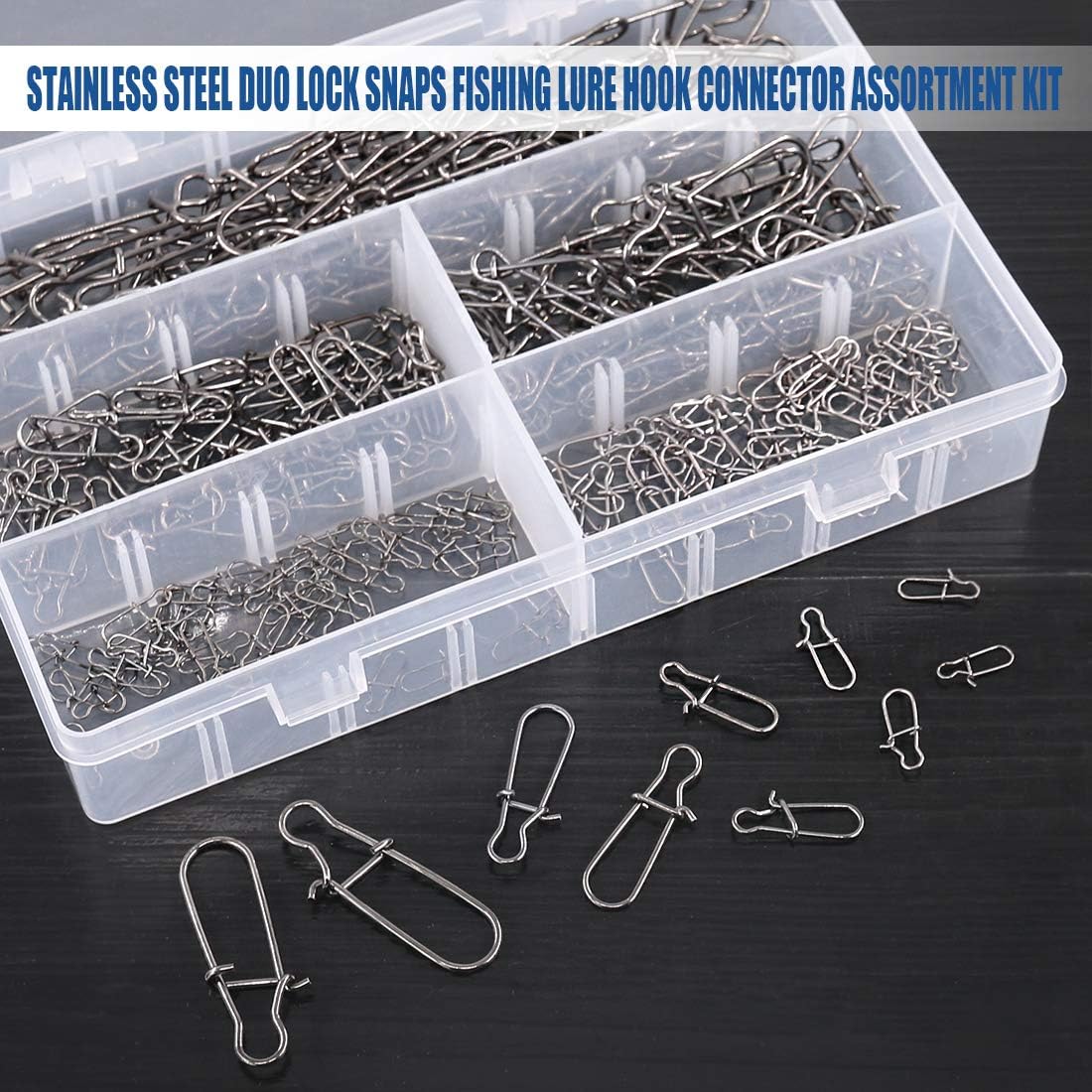 Glarks 250Pcs #1#2#4#6#8 Strong Stainless Steel Duo Lock Snaps Nice Swivel Slid Rings