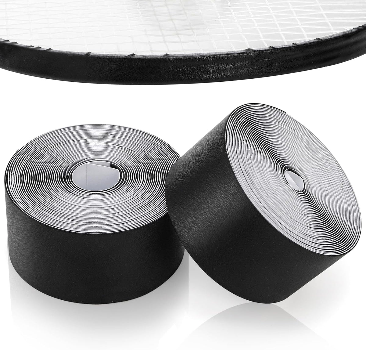 2 Pieces Racket Head Protection Tape, Black Racket Edge Guard