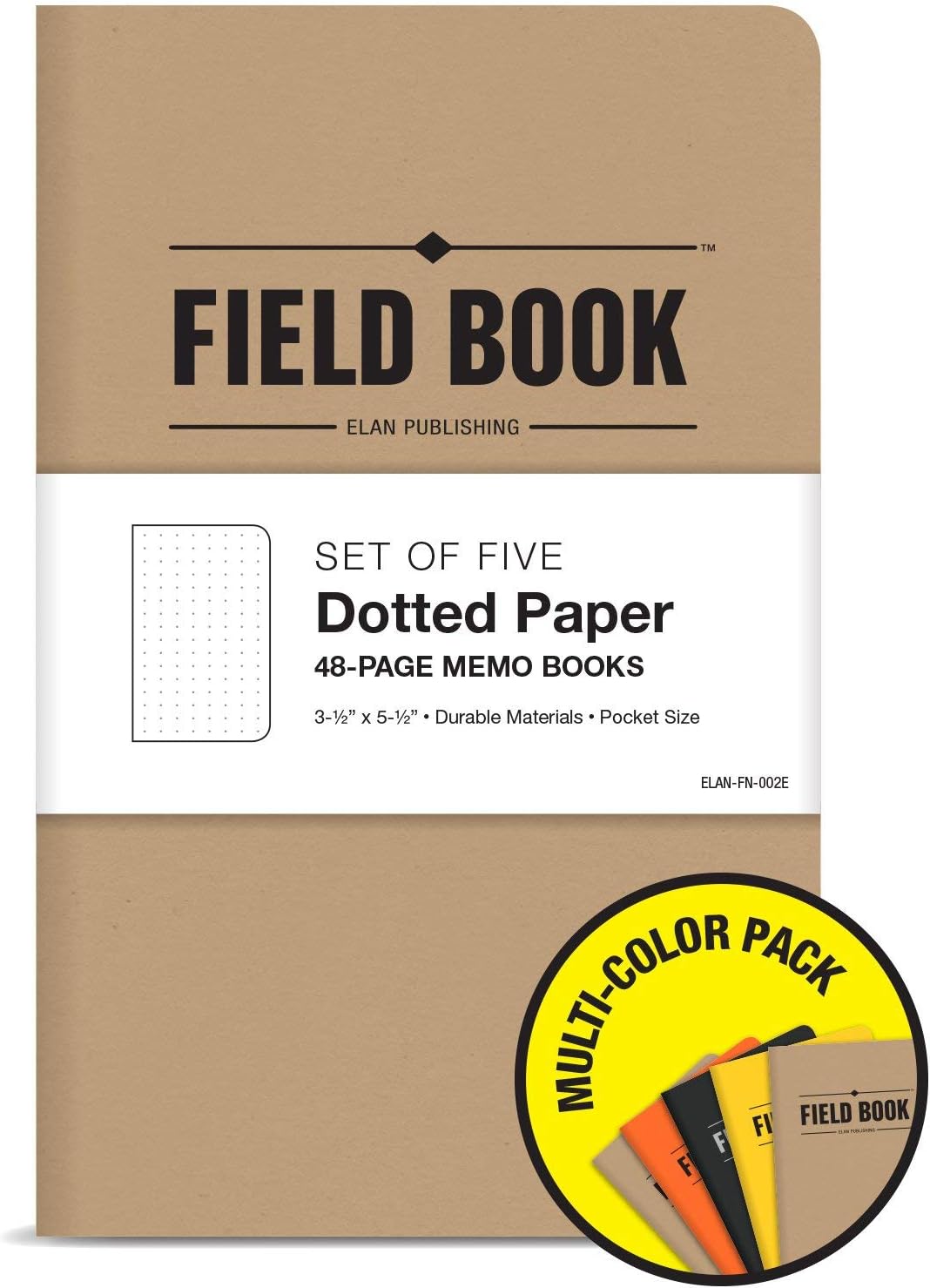 Elan Publishing Company Field Notebook/Pocket Journal - 3.5"x5.5" - Combination of Kraft