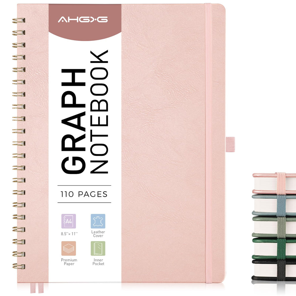 AHGXG Graph Paper Notebook, 140 Pages, B5 (7.6" x 10")