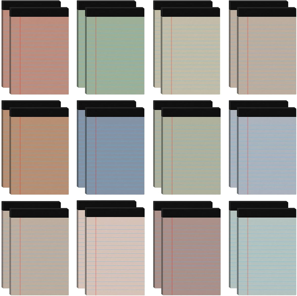 24PCS 3x5 Small Notepads Bulk, College Ruled Lined Memo Pads, Boho Colors