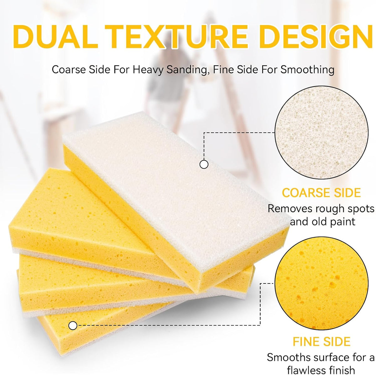 4 Pack 9" Double Drywall Wet Sanding Sponge