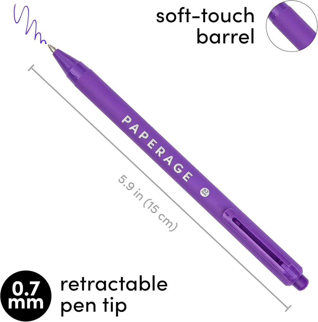 PAPERAGE Gel Pens With Retractable Medium Point (0.7mm), 20 Pack Colored Gel Pens