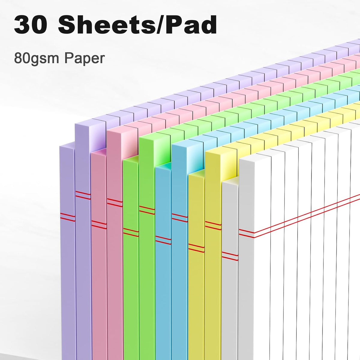 AILZFEI 12pcs Small Legal Pads 5x8 Colored Note Pads Paper College Ruled Notepad Clear