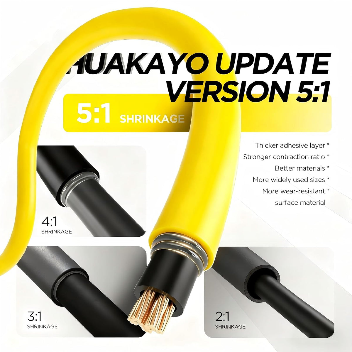 5:1 Heat Shrink Tubing Kit 600 PCS, Industry-Leading 5:1 Ratio Adhesive Lined