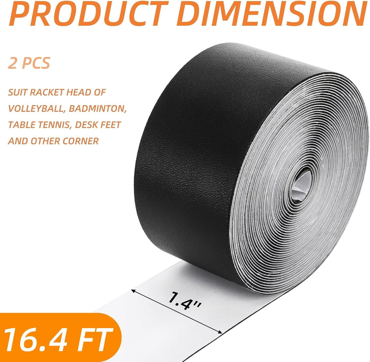 2 Pieces Racket Head Protection Tape, Black Racket Edge Guard