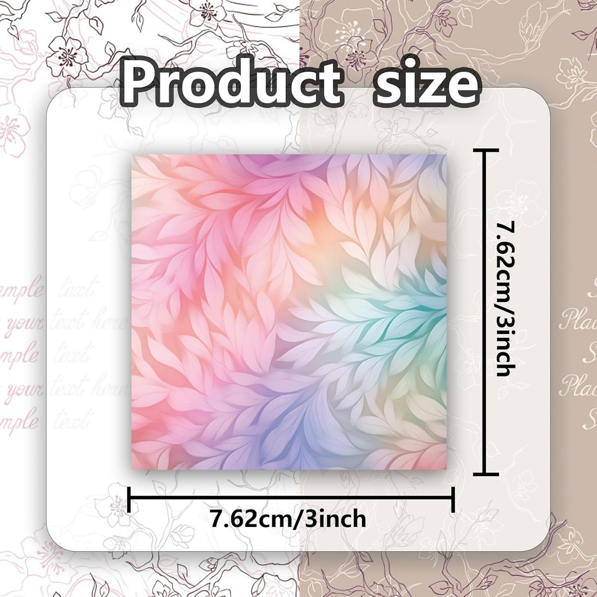 9 Dreamy Pastel Gradient Sticky Notes - Self-Adhesive Note Pads & Memo Notes for School