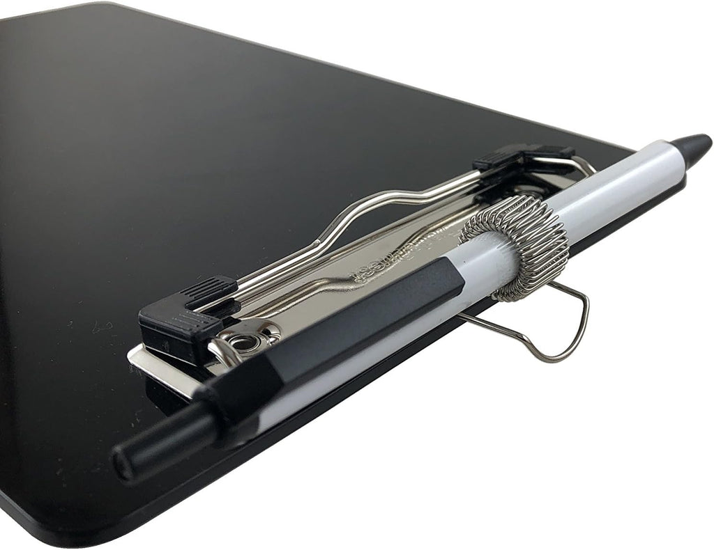 Trade Quest Black 6'' x 9'' Clipboards Pen Holder Pen Included (6-Pack)