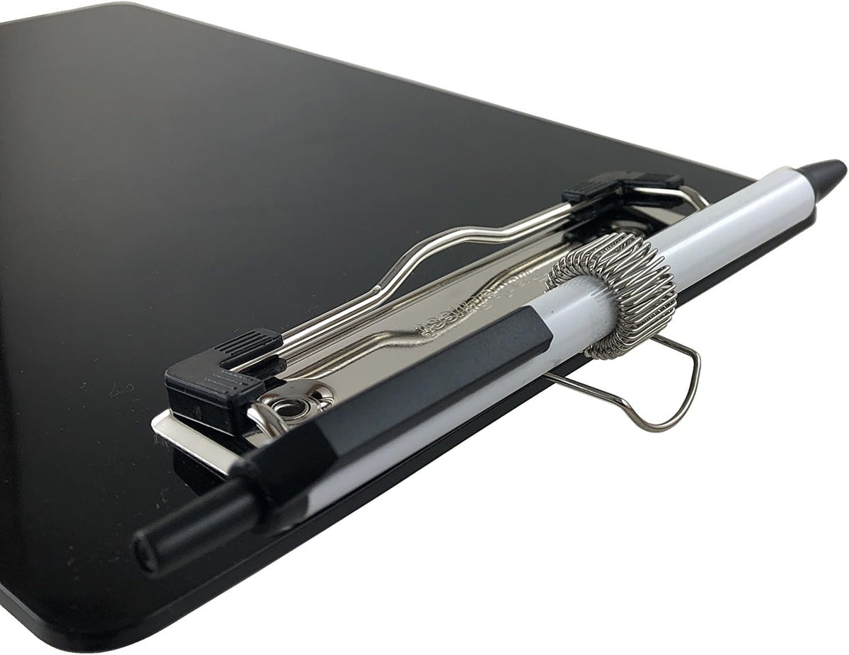 Trade Quest Black 6'' x 9'' Clipboards Pen Holder Pen Included (6-Pack)
