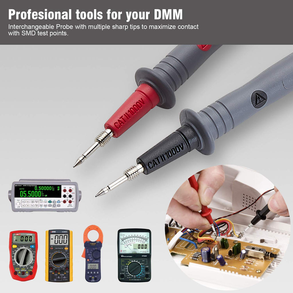 WGGE WG-011 Silicone Multimeter Leads with Safety Alligator Clips