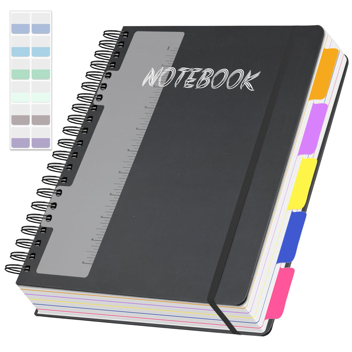 300 Pages 5 Subject Notebook College Ruled Pink with Dividers