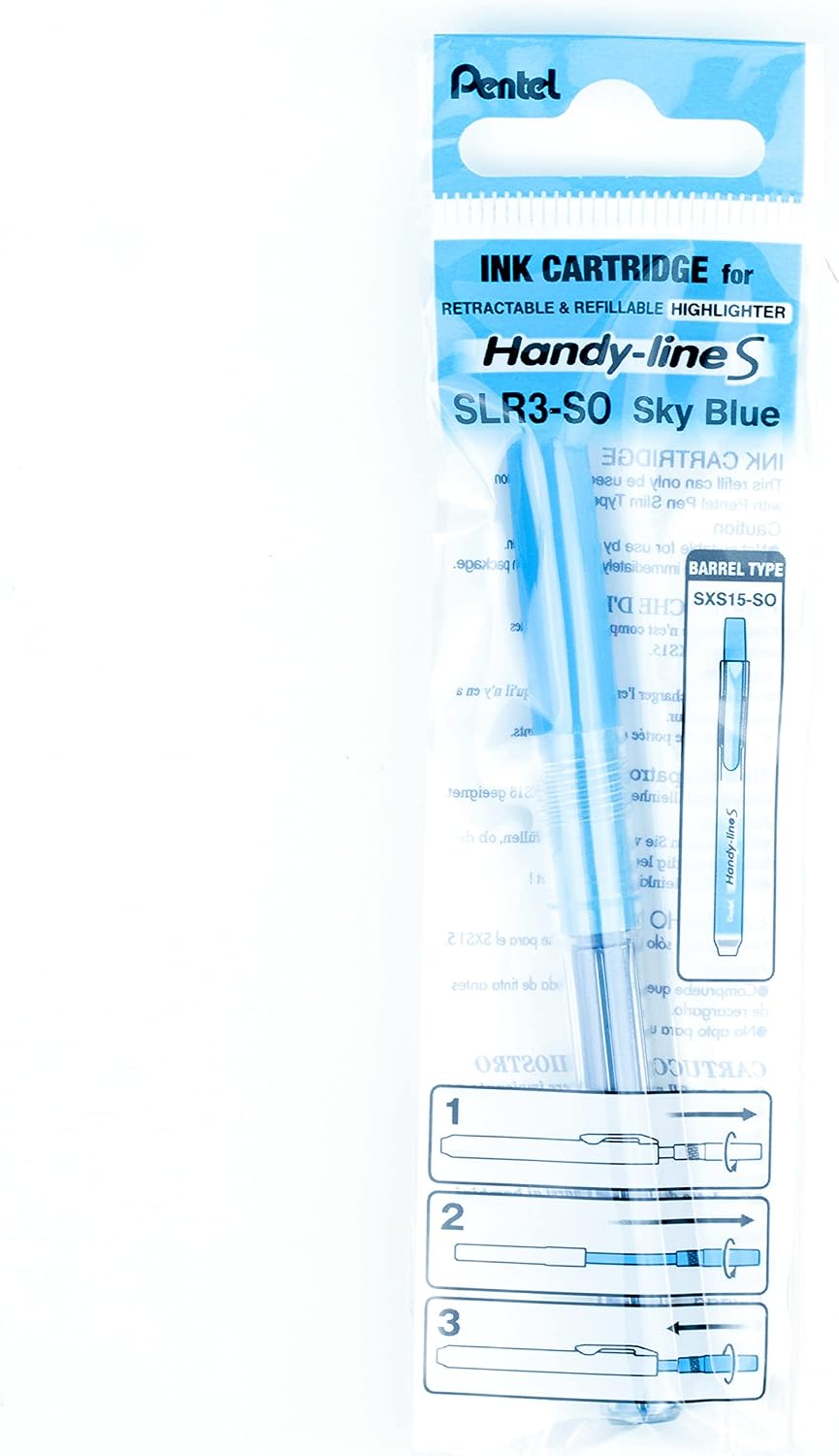 Pentel Refill For Handy-Line S Highlighter, Yellow Ink, Box of 12 (SLR3-G)