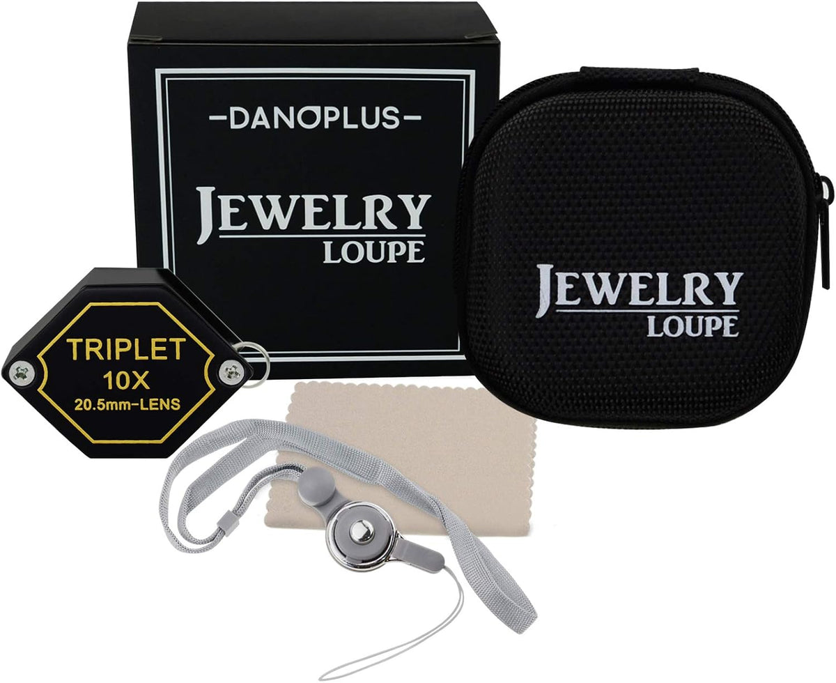 10x Magnifier Jewelry Loupe 20.5mm Triplet Lens Optical Glass Pocket Gem Magnifying Tool