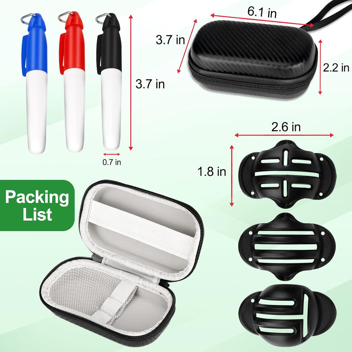 Golf Ball Line Marker Tool, 3 Golf Ball Marker Stencil and 3 Color Golf Ball Line Marker