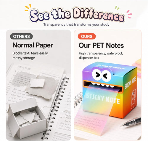 105 Sheets Transparent Pull-Out Sticky Notes,Cute Fruit Monster Pop Up Sticky Notes