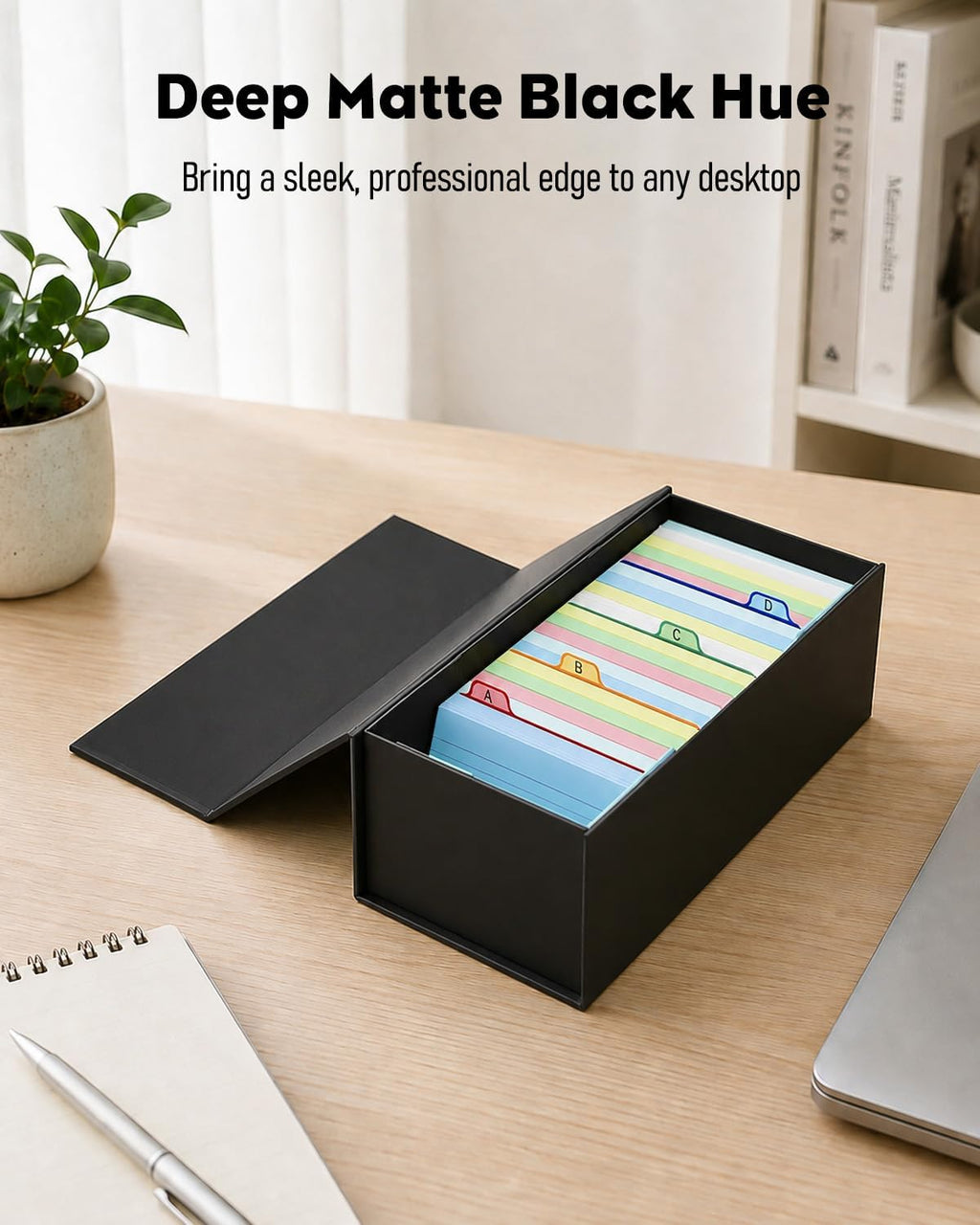 Uniclife 3x5 Index Card Holder with A-Z Tab Dividers, 1500 Card Capacity