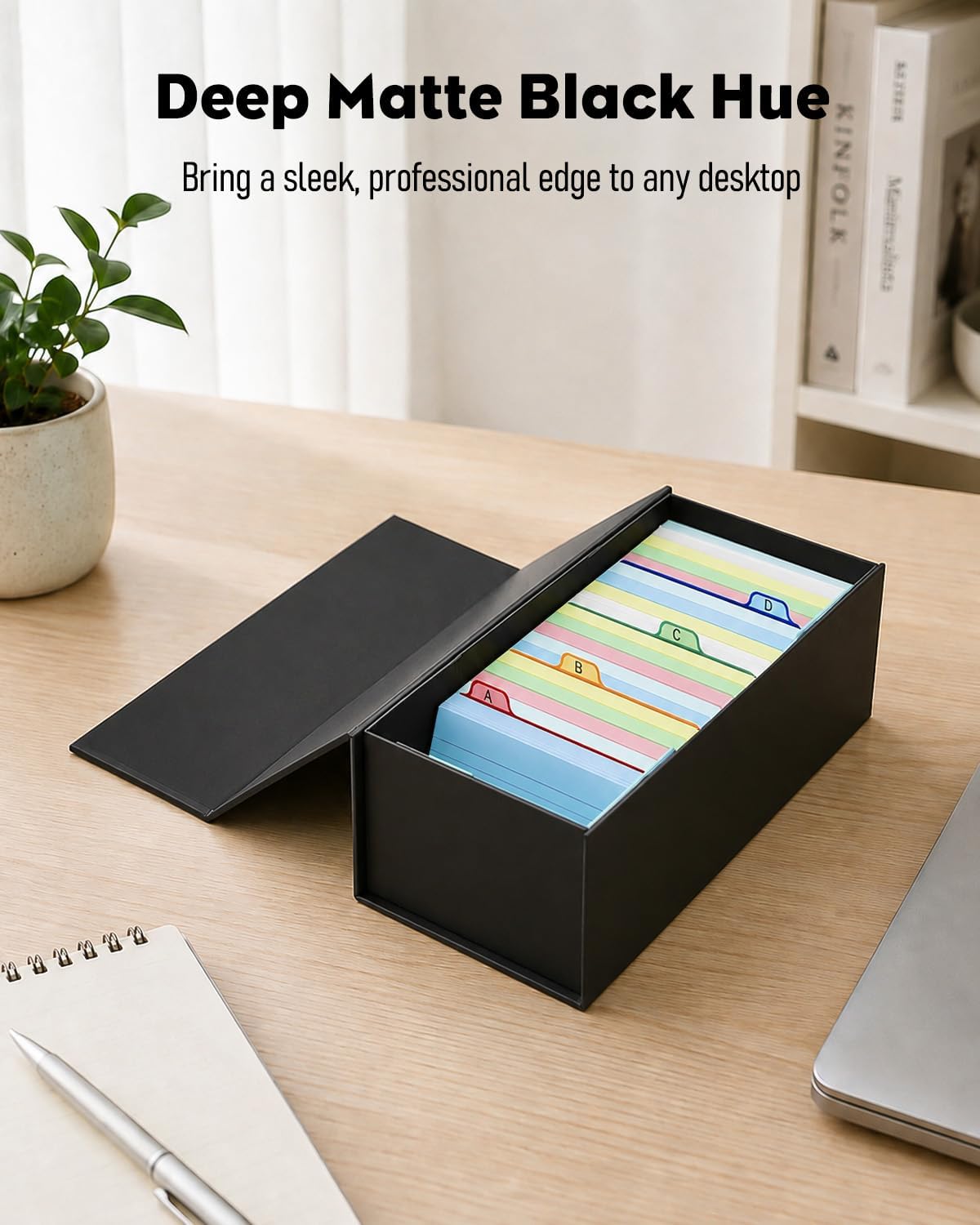 Uniclife 3x5 Index Card Holder with A-Z Tab Dividers, 1500 Card Capacity