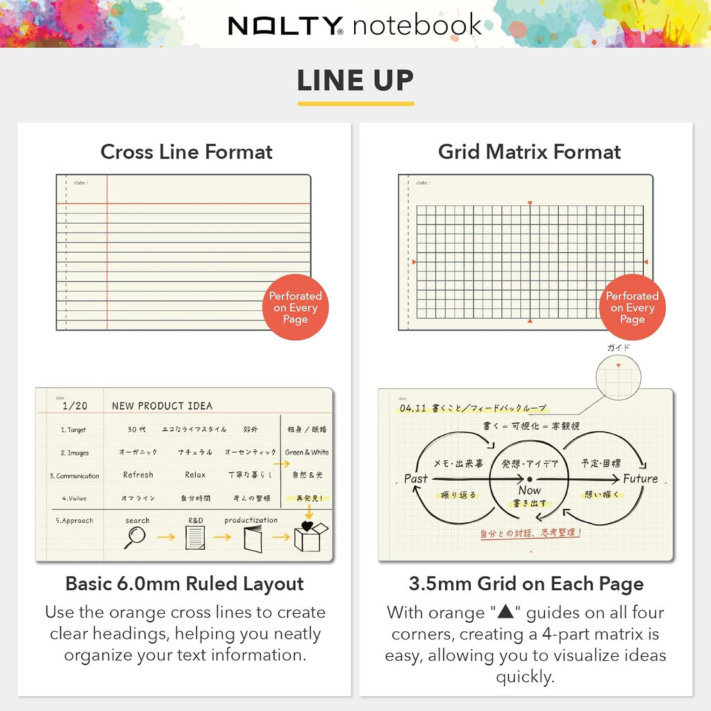 NOLTY NOTE Horizontal Slim Plus Graph Matrix, 3.5mm Grid, Pink, NTY3205