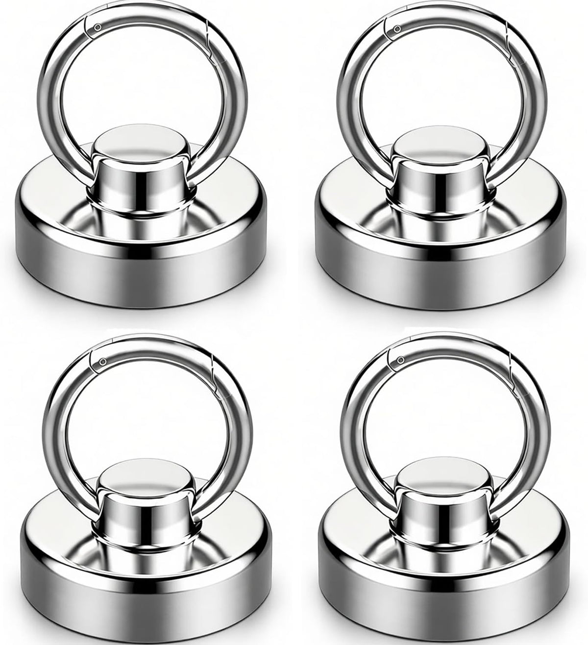 100lbs Magnetic Hooks Heavy Duty Neodymium Magnet Hooks with Swivel Carabiner, Fishing