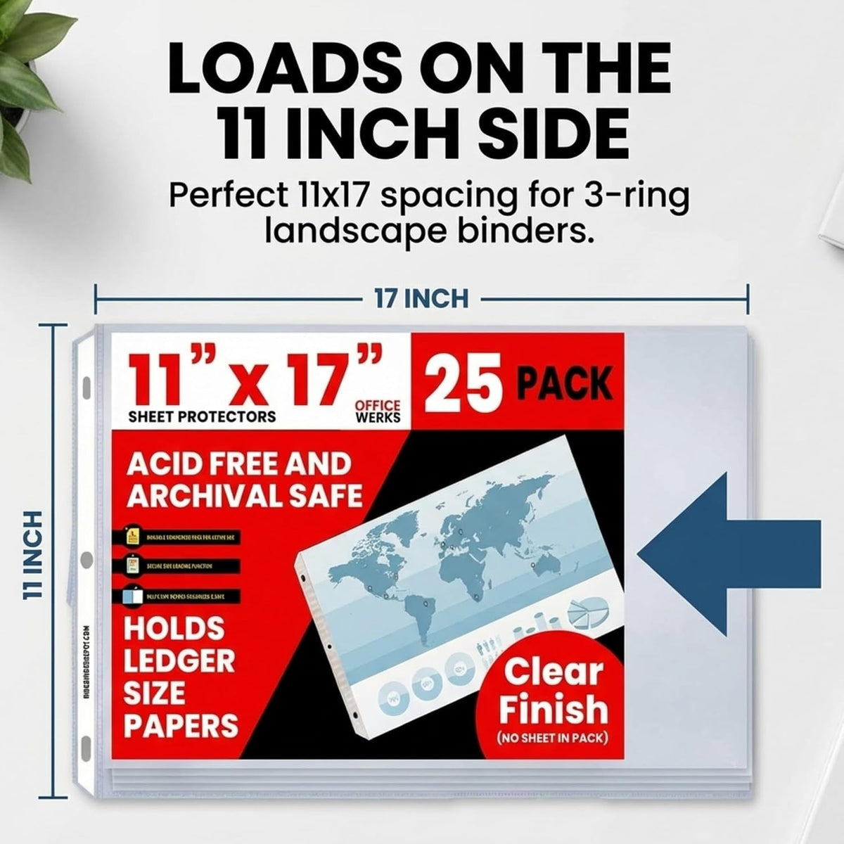 11x17 Sheet Protectors, 25 Pack, Heavyweight, Clear Page Protectors