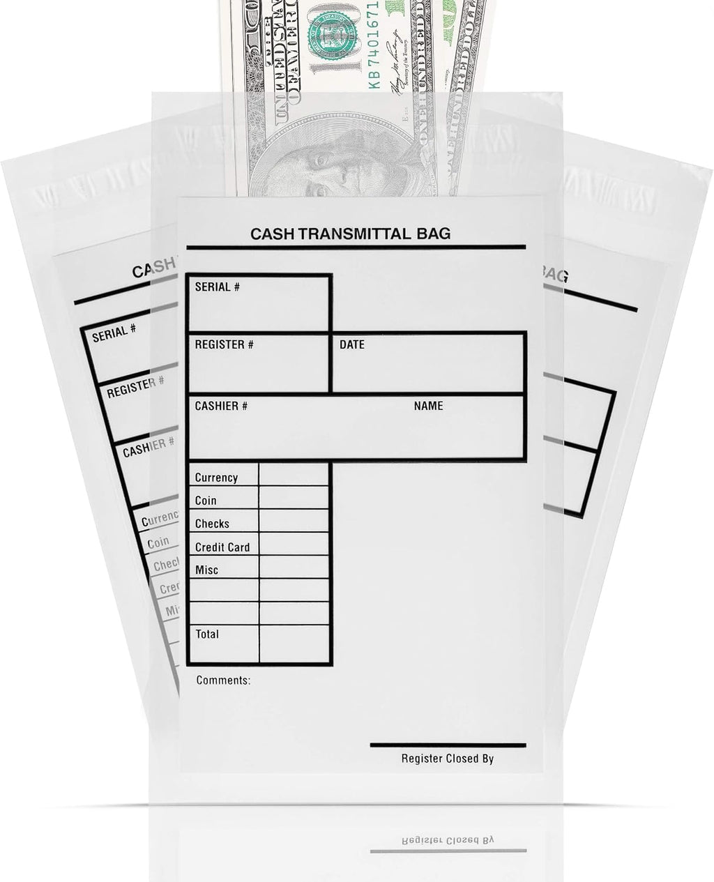VaultGuard Tamper-Proof Bank Deposit Bags for Cash, 6 x 9-Inch, 100-Pack