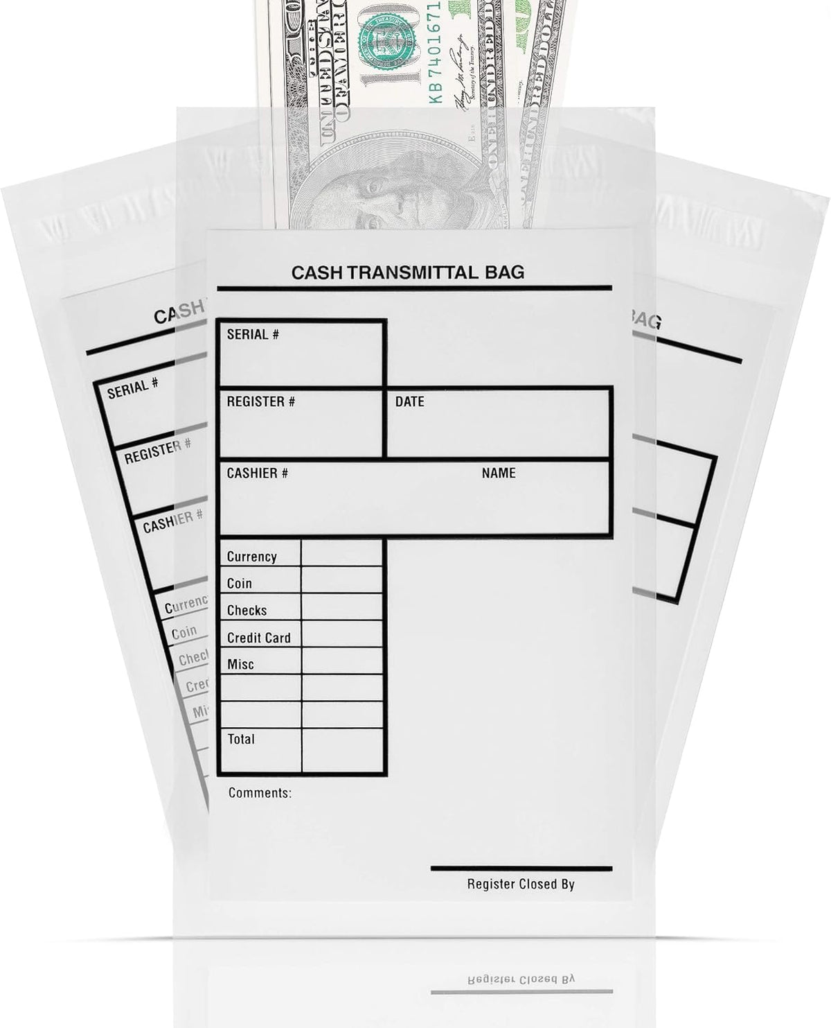 VaultGuard Tamper-Proof Bank Deposit Bags for Cash, 6 x 9-Inch, 100-Pack