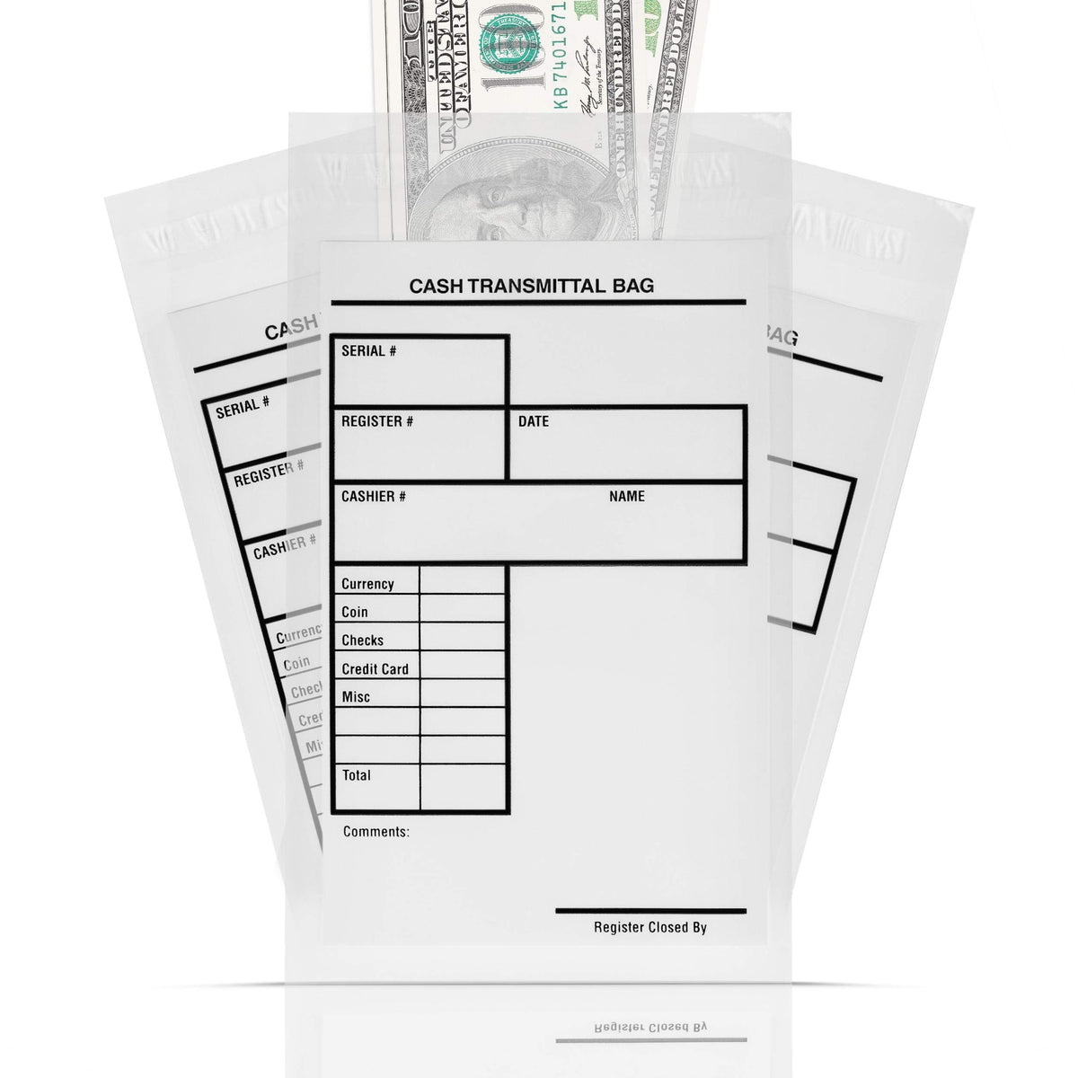 VaultGuard Tamper-Proof Bank Deposit Bags for Cash, 6 x 9-Inch, 100-Pack
