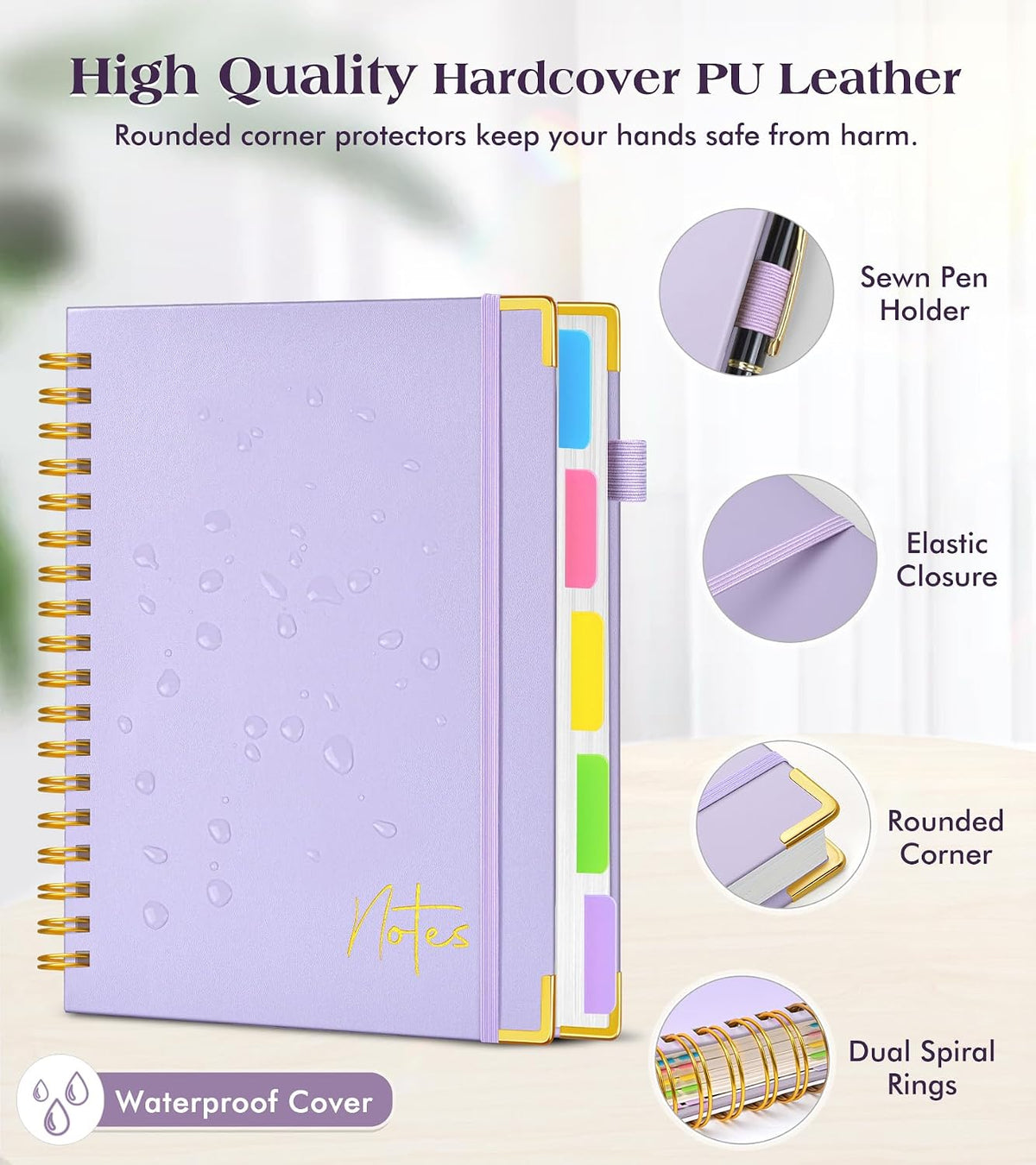 Spiral Notebook Journal with Removable Dividers Tabs