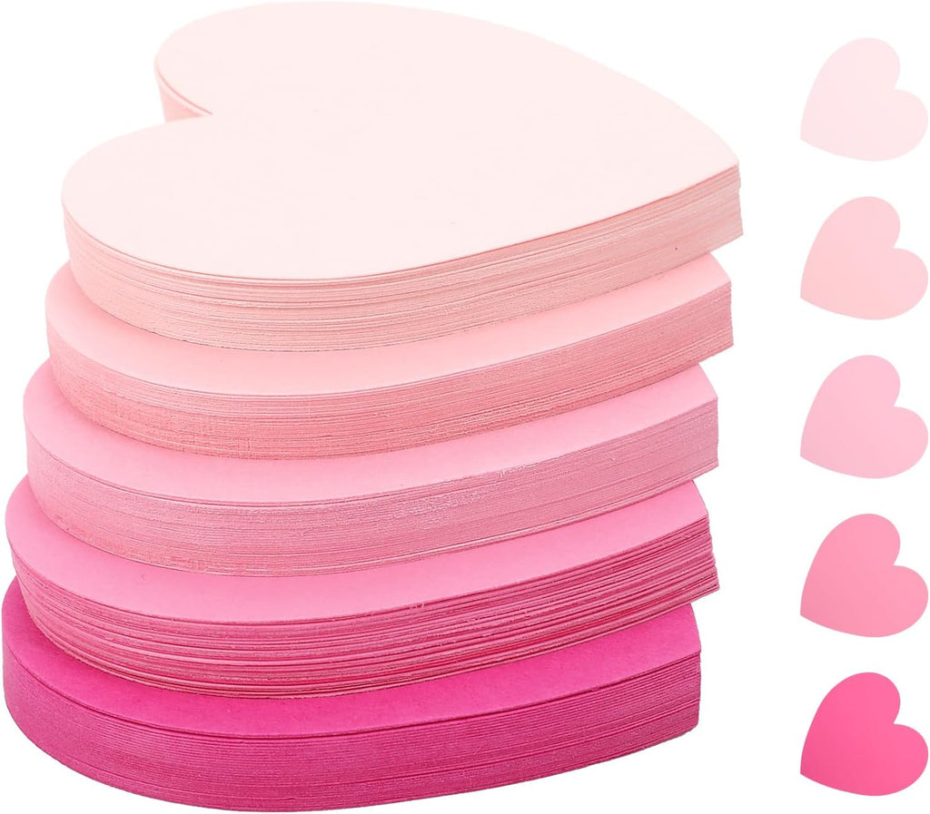 300 Pcs Index Card Heart Shaped Note Cards Blank Index Cards 3x3 Pink Note Cards Colors