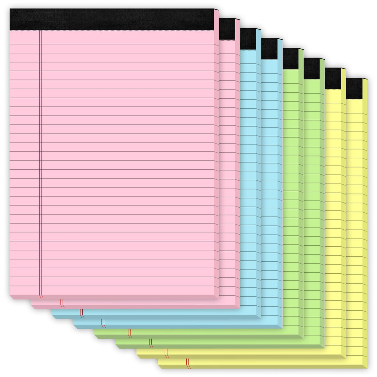8 Pack Legal Pads 8.5 x 11, Notepads Colored Note Pads 8.5x11 Writing Pads
