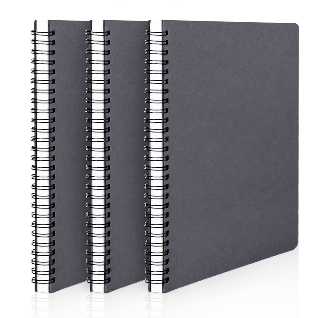 EUSOAR Spiral Lined Notebook, A5 3packs 5.5"X8.3" 120 Pages Hardcover Lined Travel