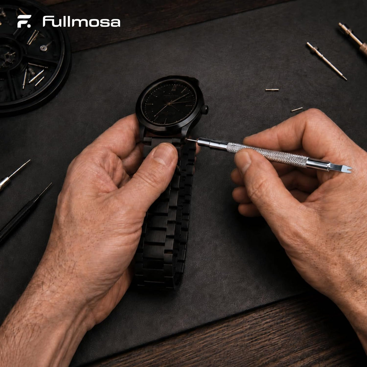 Fullmosa Watch Spring Bar Tool Kit, 360 Pins in 18 Sizes with 3 Extra Tips Link Remover