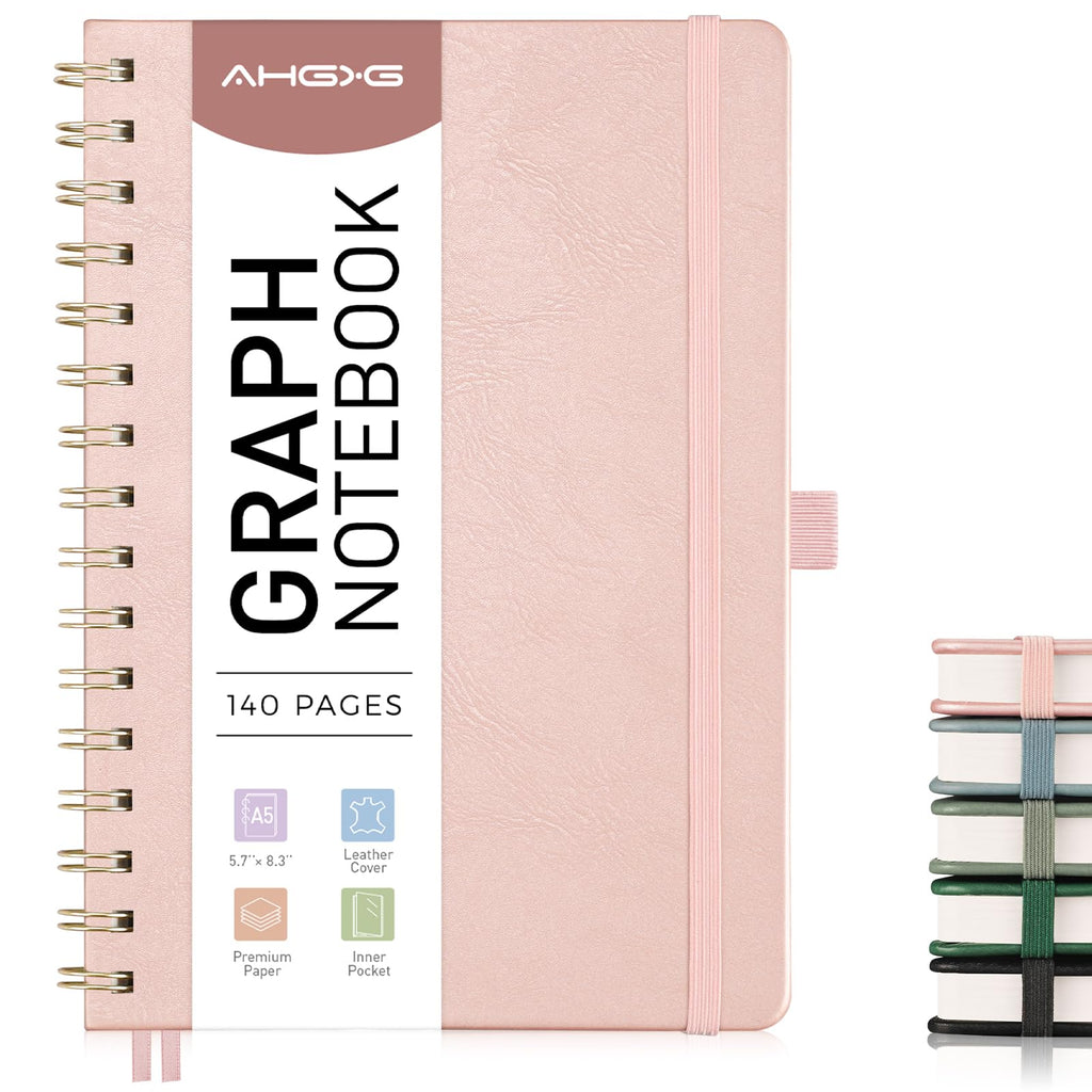 AHGXG Graph Paper Notebook, 140 Pages, B5 (7.6" x 10")