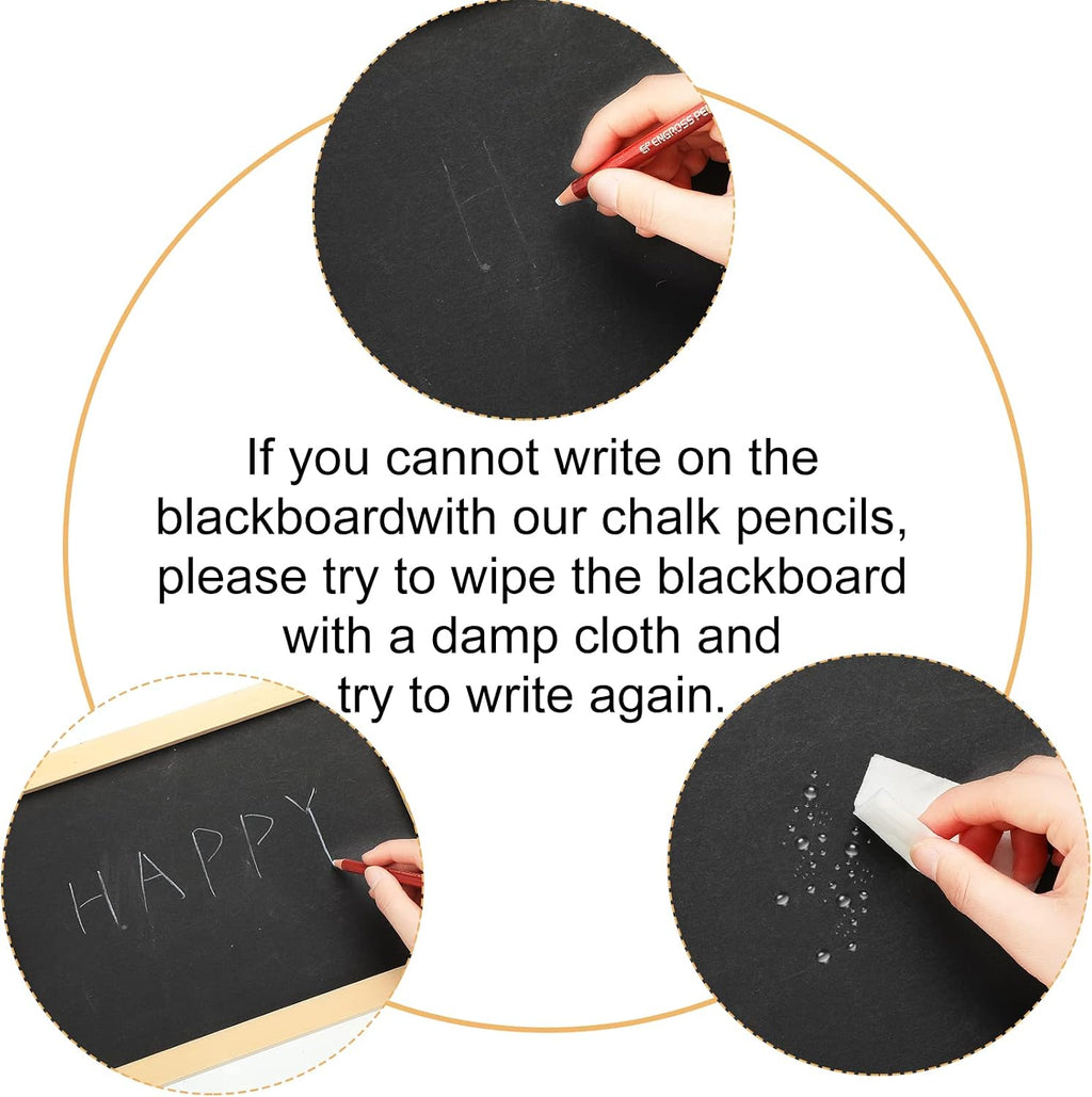 Eersida 12 Pcs Colored Chalk Pencils, Erasable Chalkboard Pencils, Wooden