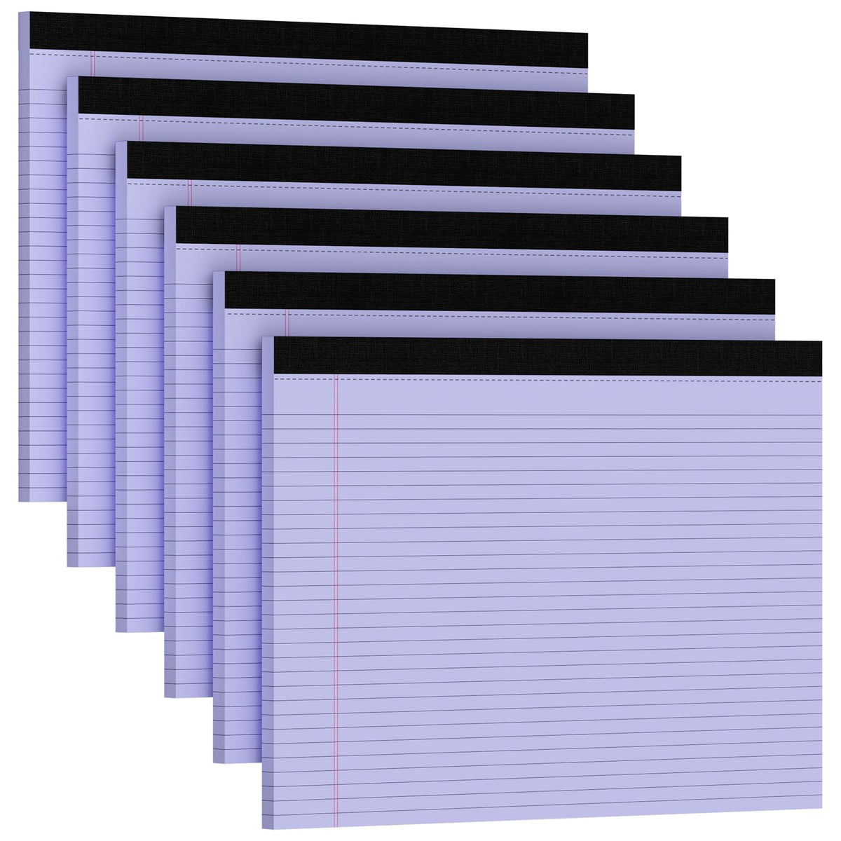 6 Pack Landscape Legal Pads 11x9.5, College Ruled Narrow Rule, Perforated