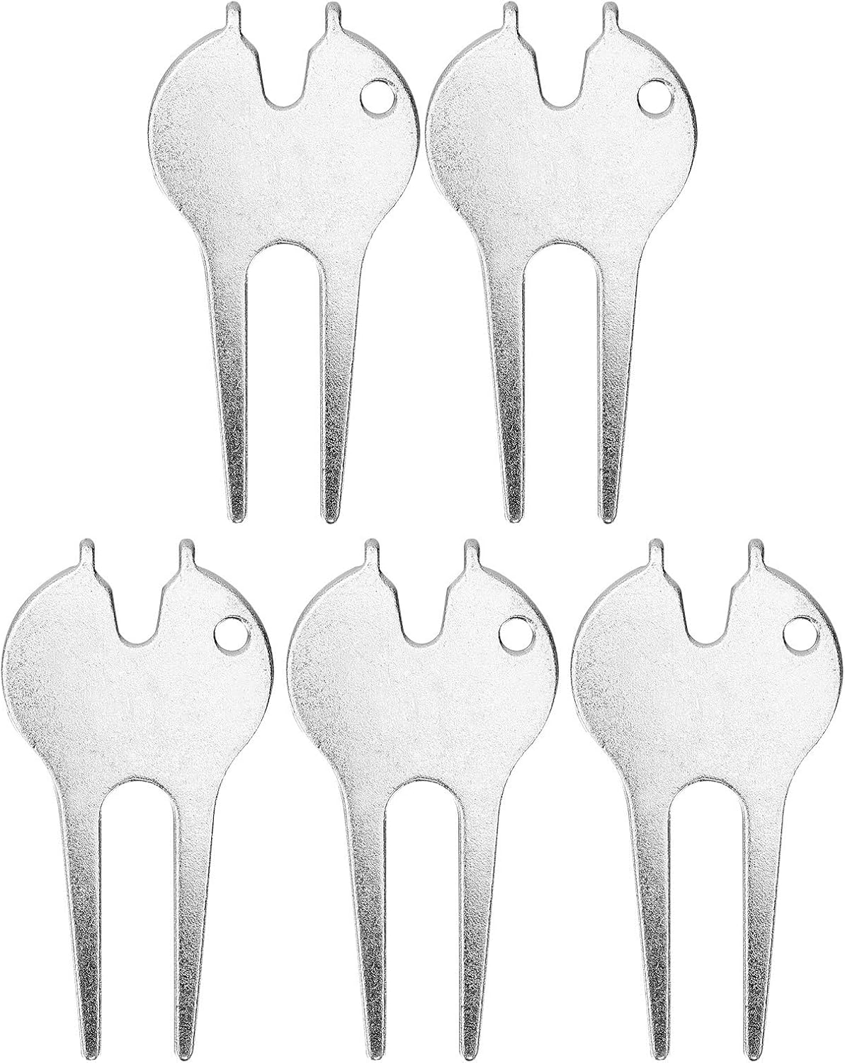 Toddmomy 5Pcs Metal Golf Divot Tools - Stainless Steel Golf Divot Repair Tool Fork for