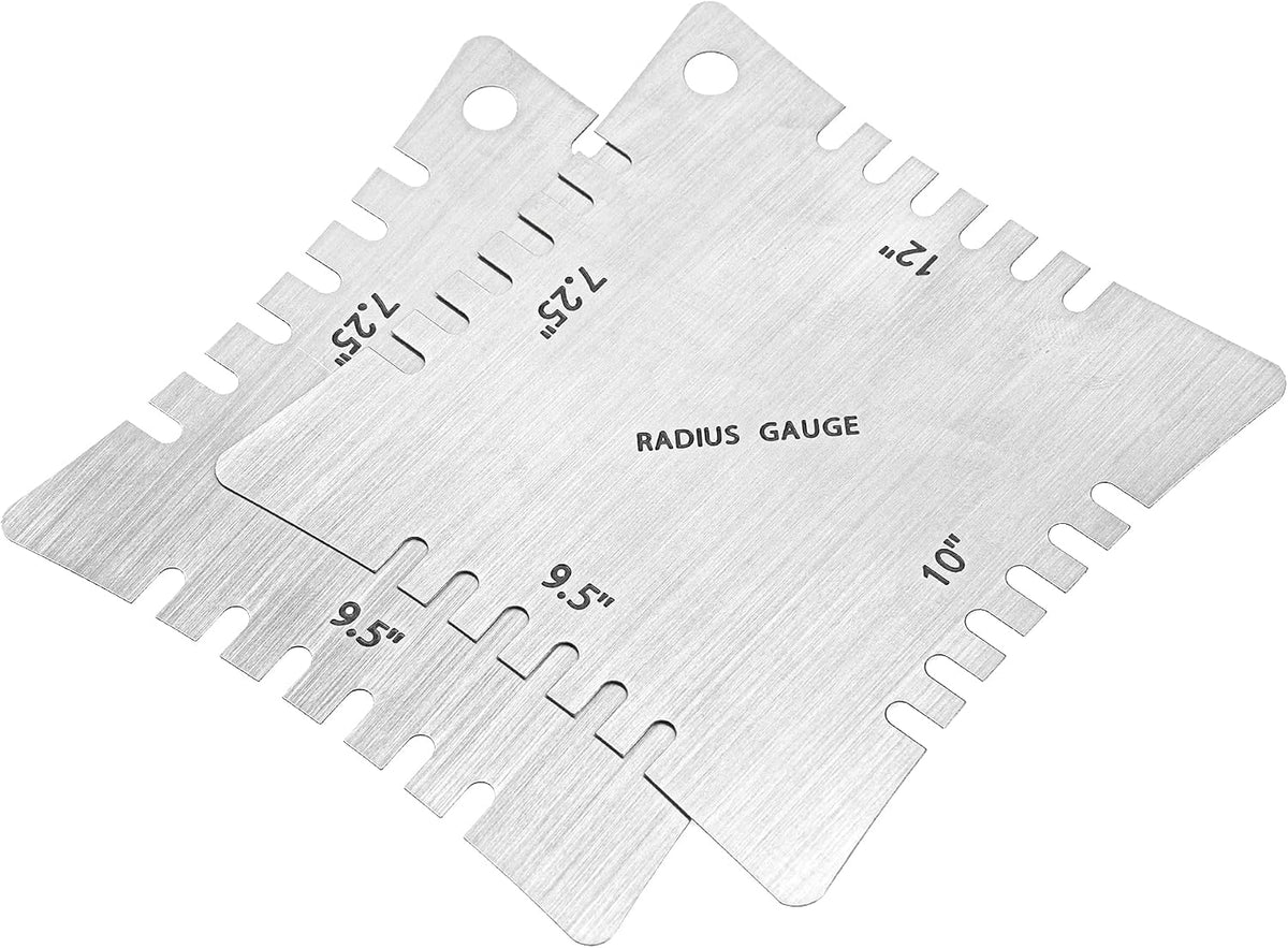 4Pcs Yootones Stainless Steel Guitar Notched Radius Gauge Fingerboard Guitar Ruler