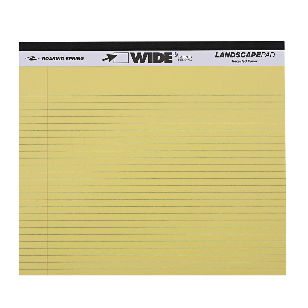 ROARING SPRING Wide Landscape Legal Pad, Canary Yellow, 2 Pads, 11" x 9.5"